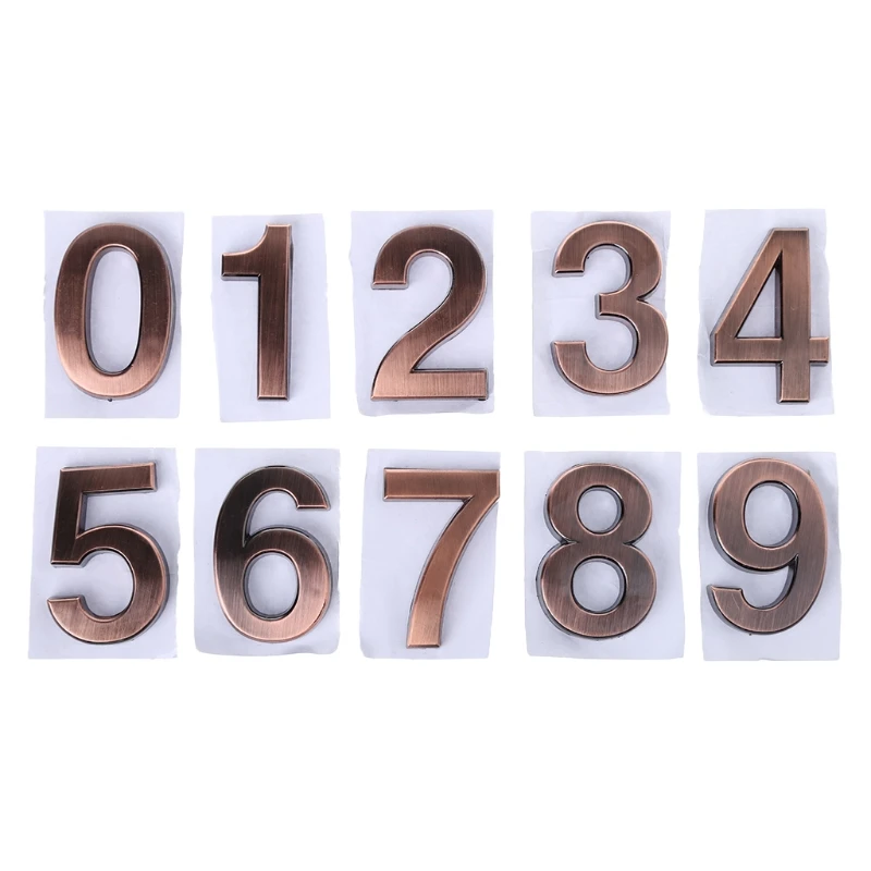 

ABS Plastic Bronze Self- Adhesive 0-9 Door Numbers Customized House Address Sign