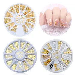 Разные формы Стразы для ногтей в колеса Nail Стразы DIY модный дизайн ногтей гель для украшения сверкающие кристаллы бисер 3 коробка