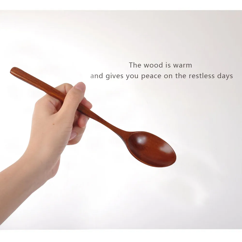 

Wooden spoon bamboo kitchen cooking utensils tool soup teaspoon cutlery 2018 new arrival hot kitchen accessories hot sale M3