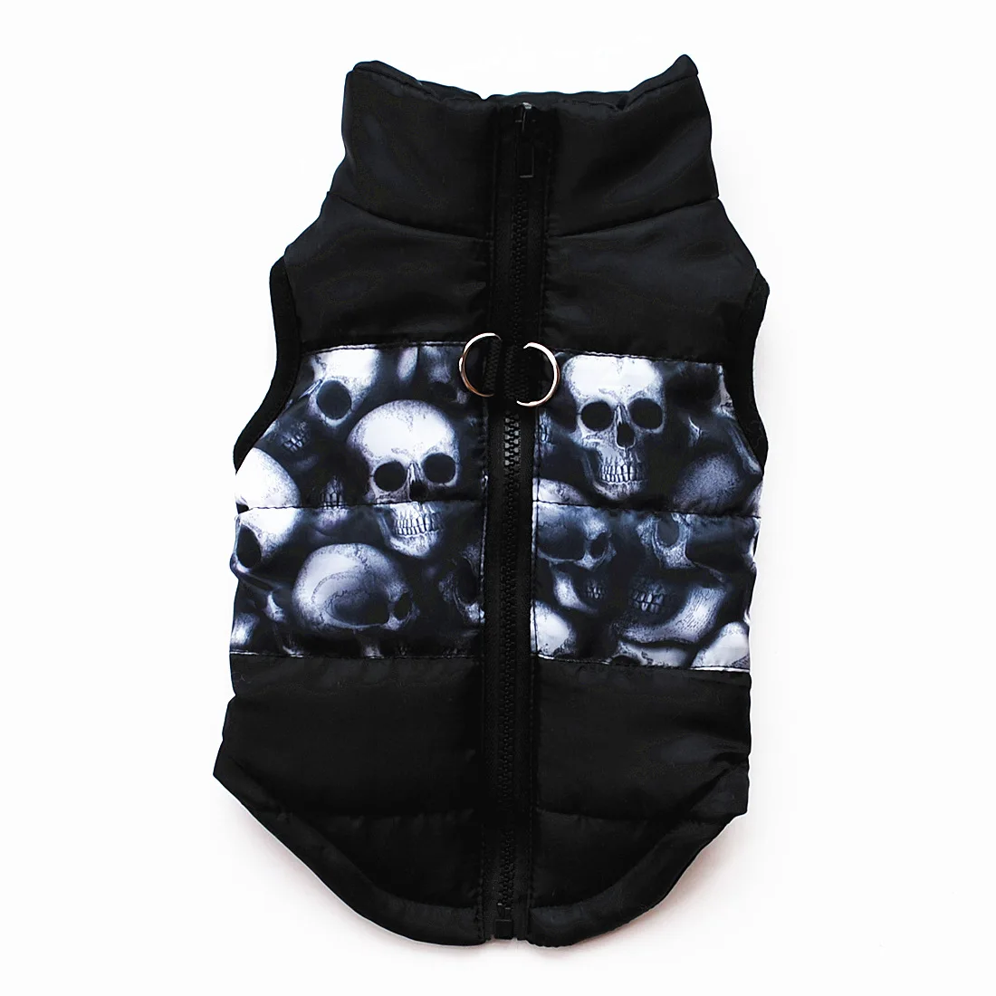 Модная осенне-зимняя одежда для собак, мягкая теплая куртка для щенков, камуфляжная ветрозащитная куртка, жилет для кошек, маленьких собак, XS-L - Цвет: Black Skull