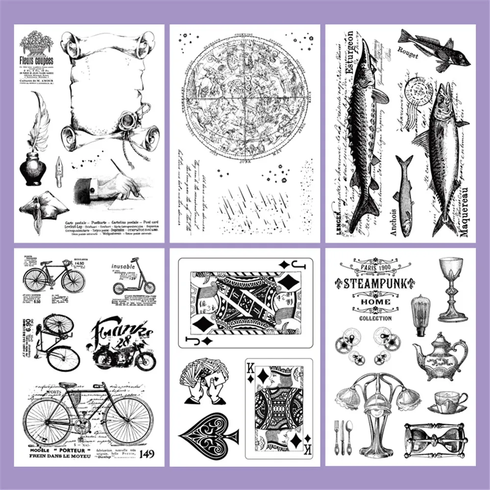 

New Stylish Fish Bike Poker Transparent Clear Silicone Stamp/Seal for DIY scrapbooking/Photo Album Decorative Stamp Sheet