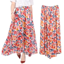 Для женщин Дамы богемный Племенной цветочным юбка макси прибыл юбка с цветочным принтом летние пляжные длинные Повседневная юбка