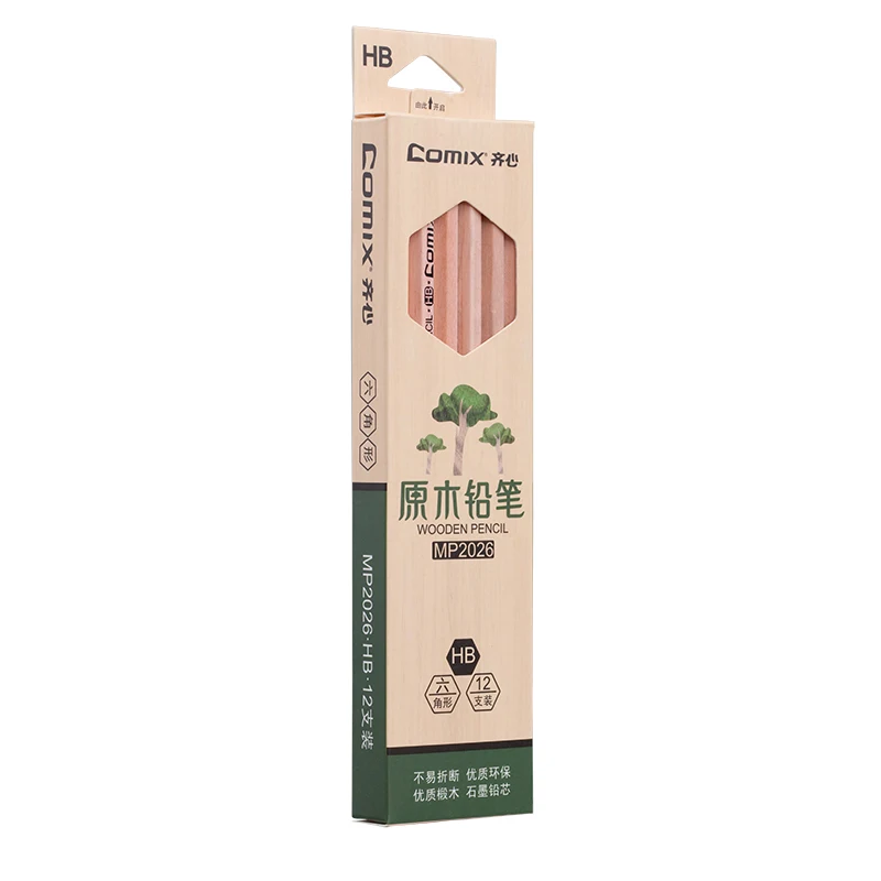 

Comix 12pcs/lot wooden pencils 2B pencil Stationery For School Writing Office Supplies