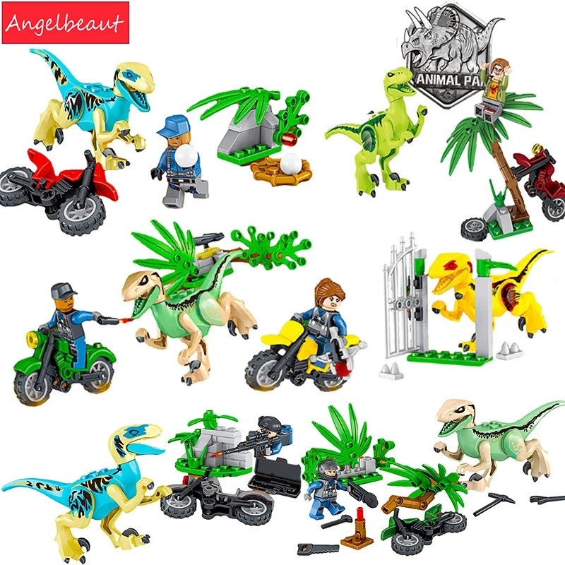 Jurassic World 2 Brutal Raptor Building Blocks Model  Dinosaur Figures Bricks Toys For Children Compatible with Legoing