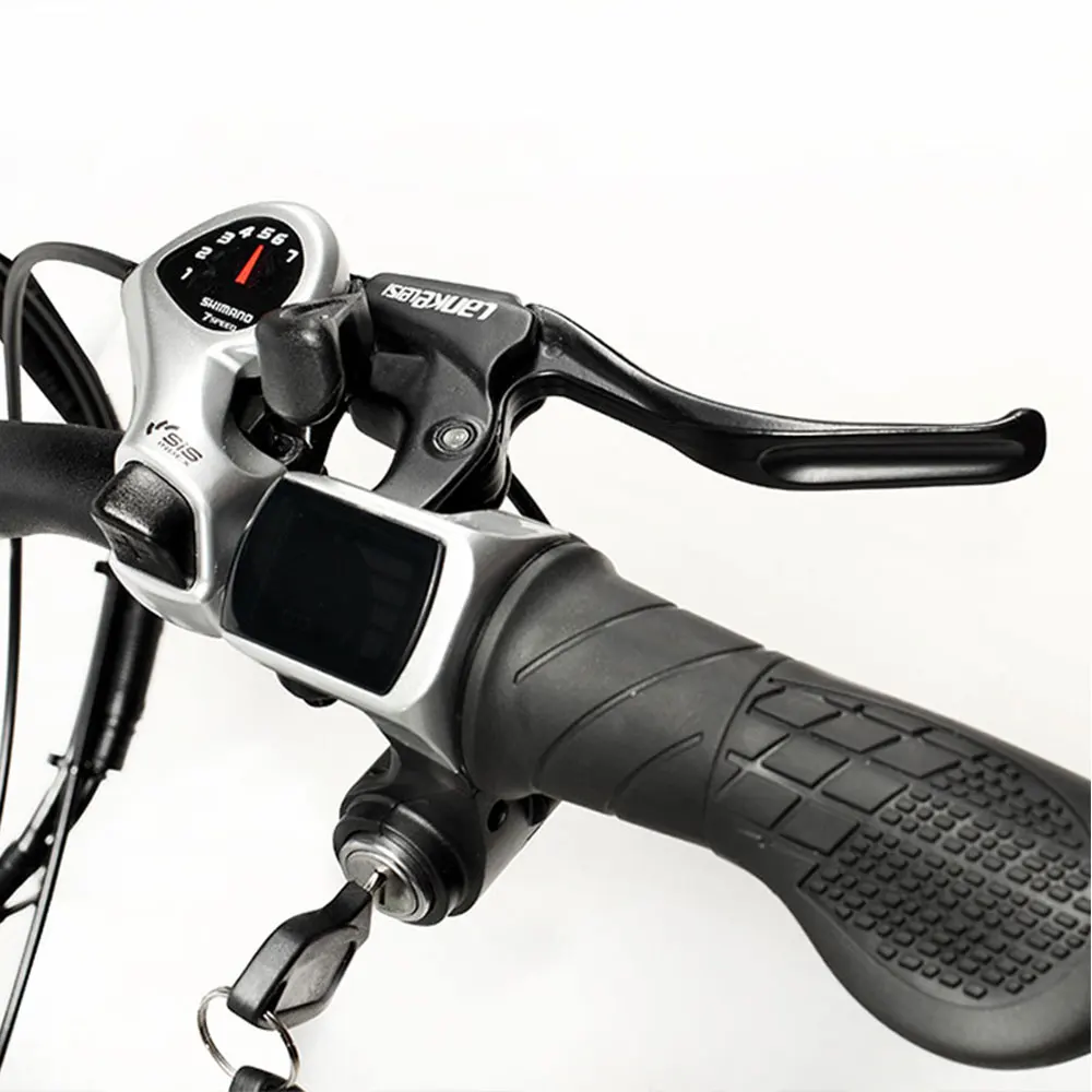 Cyrusher XF660 4,0 электрический велосипед с толстыми шинами, 500 Вт, 48 В, Ач, 7 скоростей, механический дисковый тормоз с регулируемым креплением на руль, велосипедный светильник