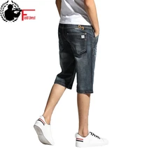 Мужская одежда, мужские шорты до колен, бриджи, мужские джинсовые шорты, мужские эластичные шорты, джинсовые Бермуды, черные, серые, синие