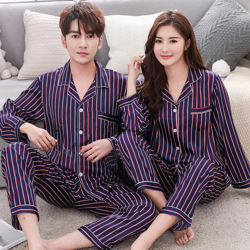 L-2XL Men Pajama Set Spring And Autumn Long Sleeve Cotton Man Pyjamas cartoon Stripe Pajamas Plus size Casual Sleepwear Jan9