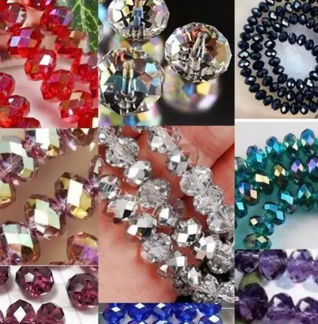 

8mm lot loose strand Mixed white Faceted Rondelle Glass Crystal Beads spacer necklace Bracelet jewelry DIY accessory F4565