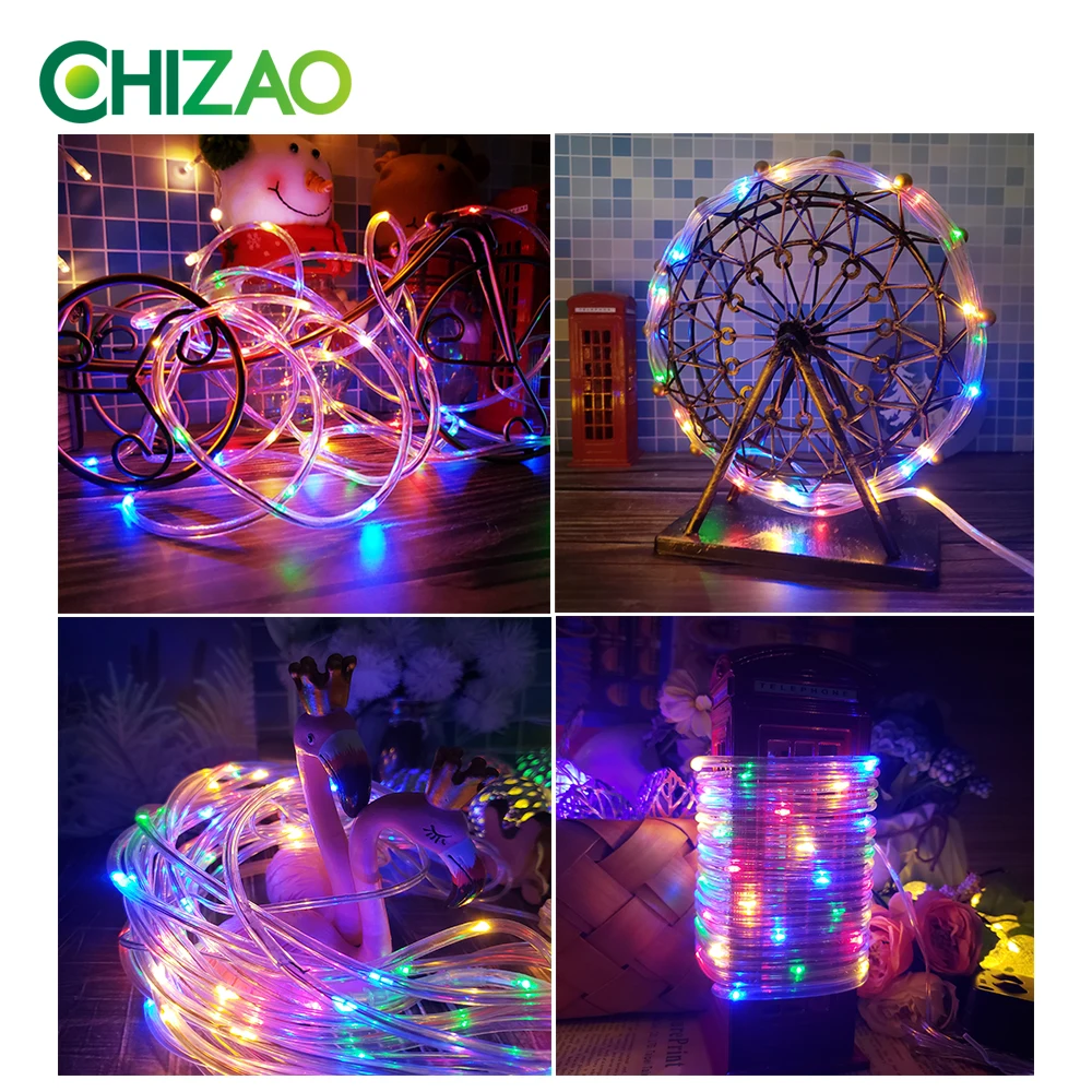 CHIZAO Solar Neon Rope Tube LED Strip Light Flexible Waterproof Solar Power Recharge Outdoor Garden Party Decor 12M 100leds DIY CHIZAO Solar Neon Rope Tube LED Strip Light Flexible Waterproof Solar Power Recharge Outdoor Garden Party Decor 12M 100leds DIY
