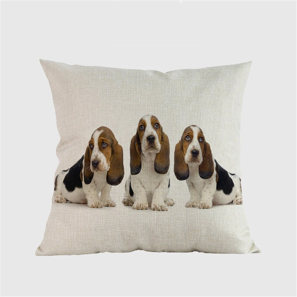 Льняные Чехлы для подушек Basset Hound dog, декоративные подушки, подушки, домашний диван cojines coussin, отель, кафе, офис, автомобиль, almofada - Цвет: 007