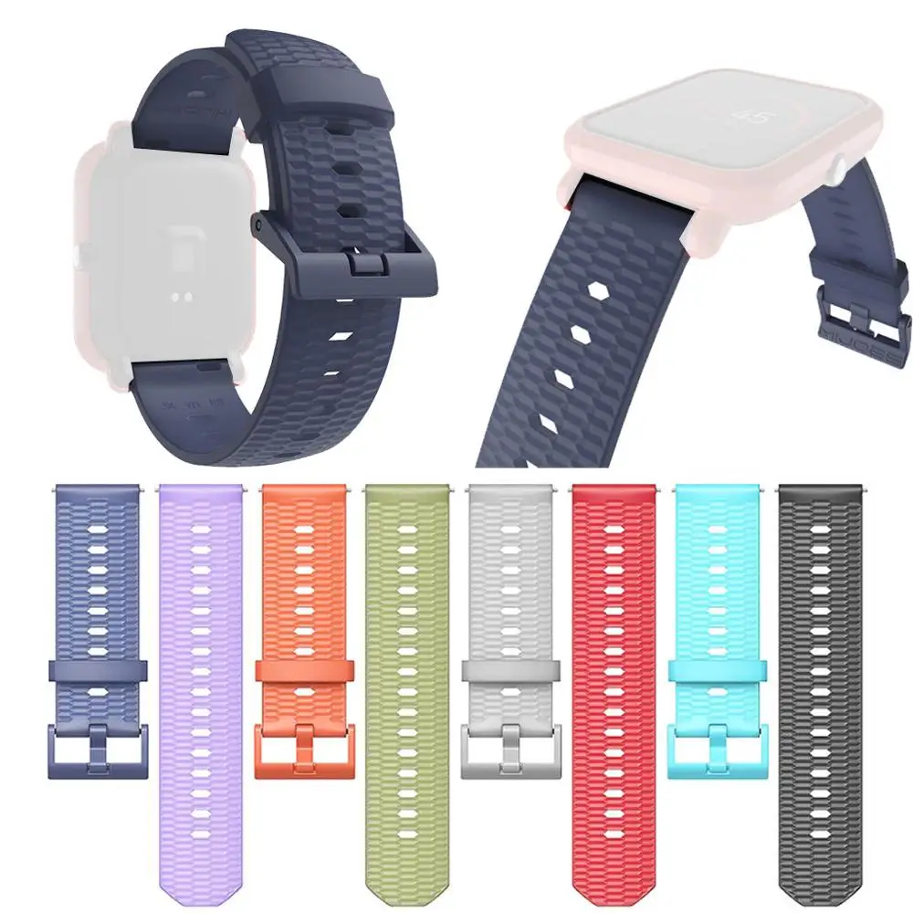 

Universal Honeycomb Ventilate Replaceable Wrist Strap For HUAMI AMAZFIT Youth silicone band watch accessories black