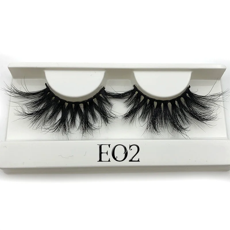 Mikiwi 25mm False Eyelashes Wholesale Thick Strip 25mm 3D Mink Lashes Custom Packaging Label Makeup Dramatic Long Mink Lashes 3