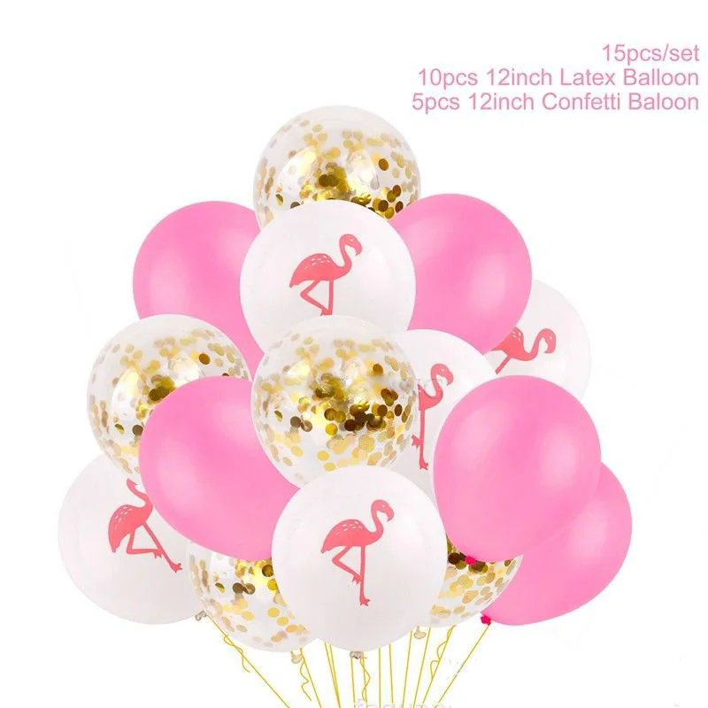 

15pcs 12 Inch Mixed Latex Confett Balloons Flamingos Party Wedding Decoration Kids Happy Birthday Balloons Baby Shower Supplies
