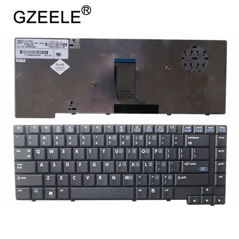 Новая английская клавиатура GZEELE для HP 8510 8510P Вт (без точечной палки) черная