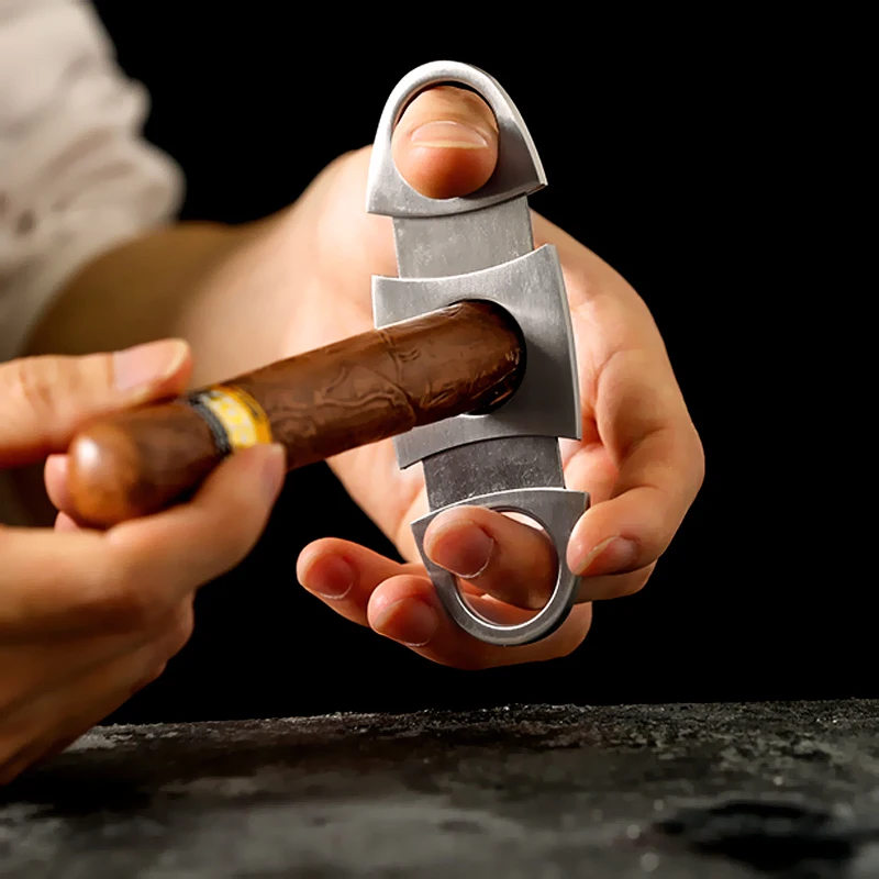 COHIBA Cigar Cutter Guillotine Pocket Cigar Knife Double Blades