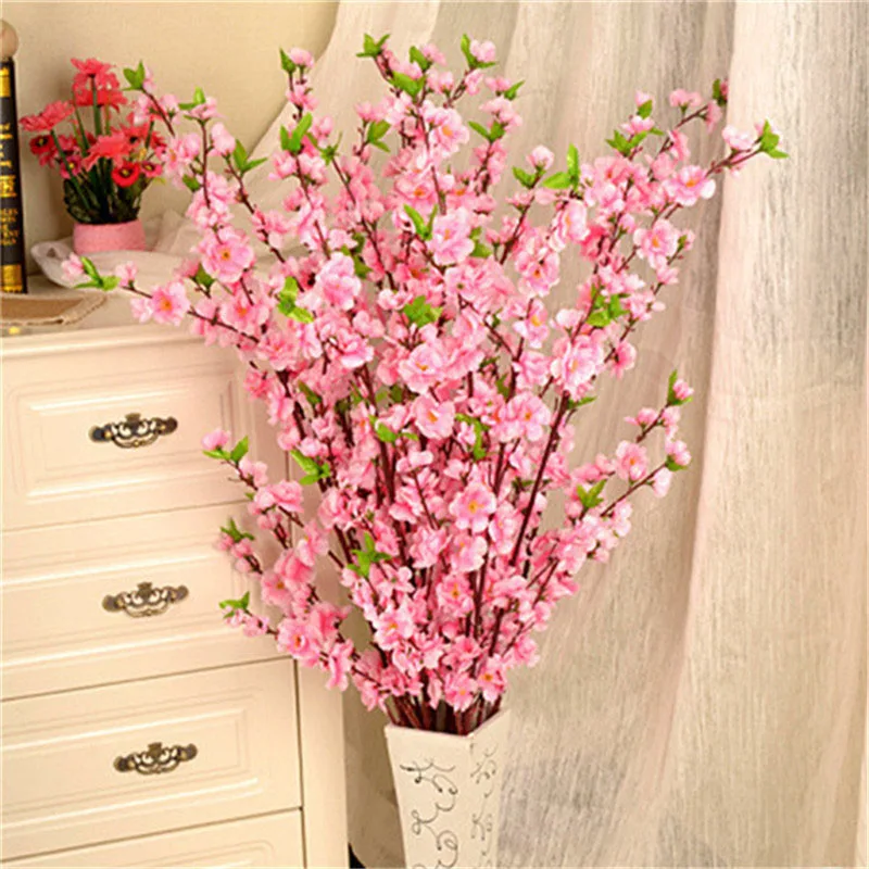 1 шт. 65 см искусственные цветы персиковый цветок имитация цветов для свадьбы декоративные искусственные цветы домашний декор - Цвет: Розовый