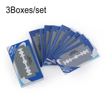 3 шт./набор или 1 коробка, горячая Распродажа, мужские бритвы ножи из нержавеющей стали, безопасность, Резка волос, бритье, острые, с двойным краем, лезвия для бороды