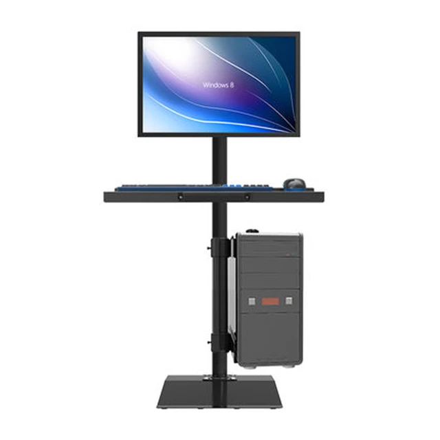 Full Rotation Free Lifting Floor Stand 10 27 Inch Monitor Keyboard