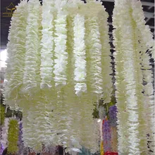 Искусственные цветочные струны, длина 200 см ротанга с 78 цветочными головками. украшение для свадебной вечеринки