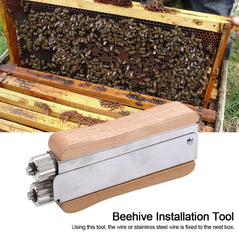 

Wooden Stainless Steel Tight Wear Wire Nest Box Wear Wire Dedicated Beekeeping Beehive Installation Frame Crimper Bee Tool