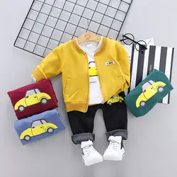 Комплект одежды для маленьких мальчиков, детская одежда спортивный костюм с героями мультфильмов для мальчиков комплект из 3 предметов