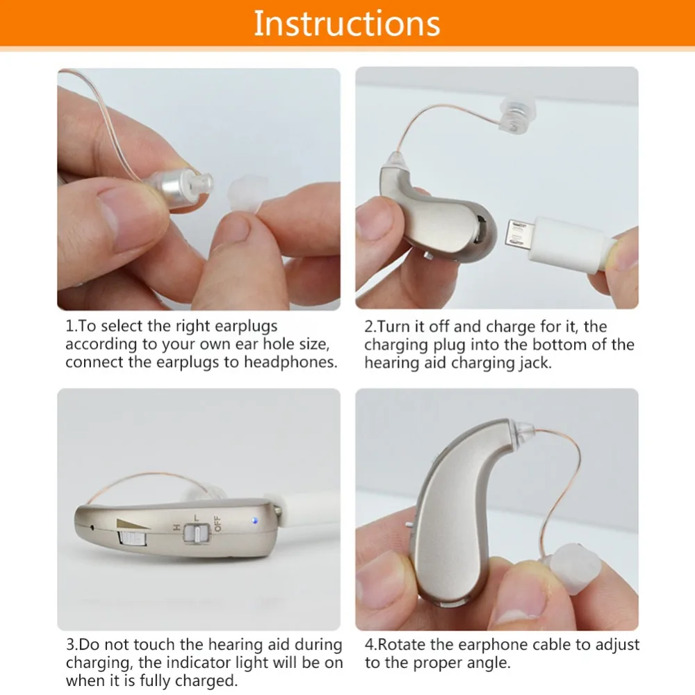 Портативный мини цифровой перезаряжаемый слуховой аппарат, усилитель звука для лучшего слухового слуха, слуховой аппарат, инструменты для ухода за ушами
