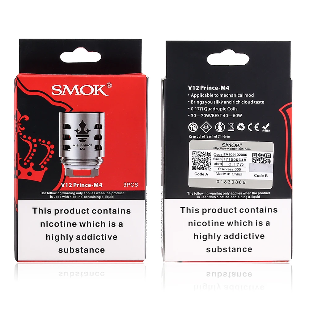 SMOK TFV12 Prince Coil RBA Q4 M4 T10 сетчатая полоса для электронной сигареты с сопротивлением ядро стекло для V12 Prince атомайзер X-Priv Vape