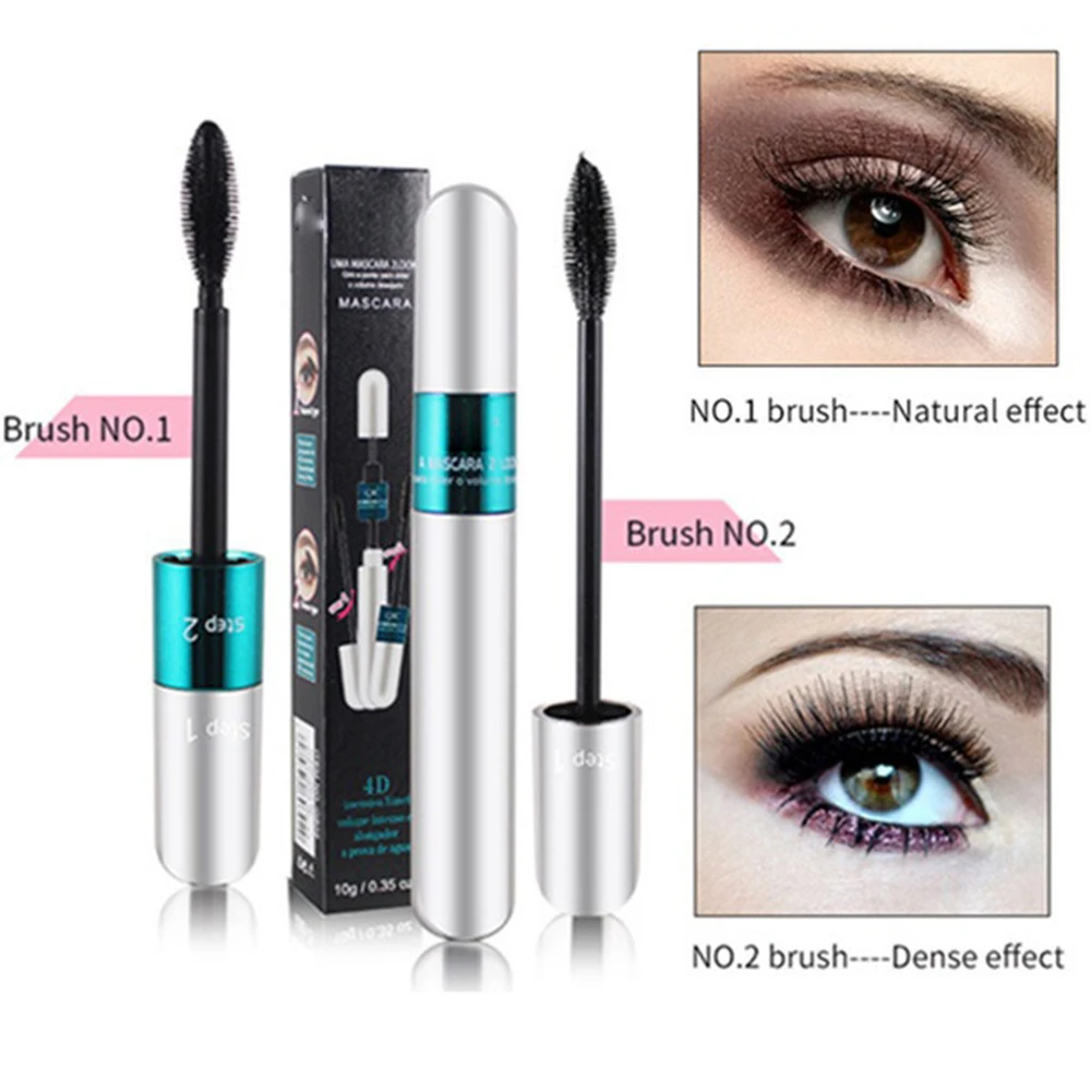 Cmaadu Eye Makeup 2 in 1 Thick Curling Lengthening Mascara 4D Silk
