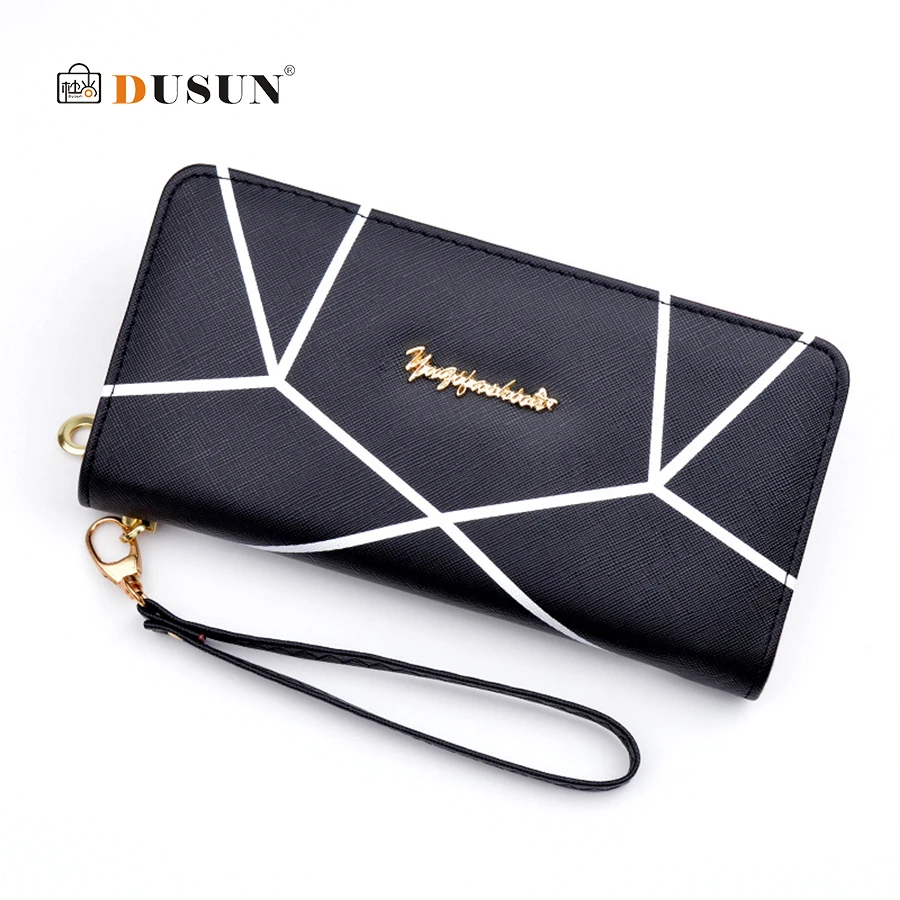 

DUSUN New Geometric Wristband Women Wallet Female Long Zipper Women Purse Large Capacity Coin Wallet Purse Brand Fashion Clutch