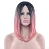 Soowee 11 Colors Black To Pink Ombre Hair Straight Bob Wigs Synthetic Hair Short Party Hair Cosplay Wig for Women ► Photo 3/6