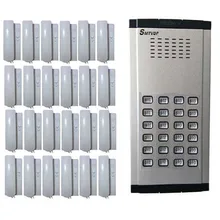 Охранных прямая Пресс ключ аудио дверной телефон за 24 квартиры, 2-проводной аудио система внутренней связи на