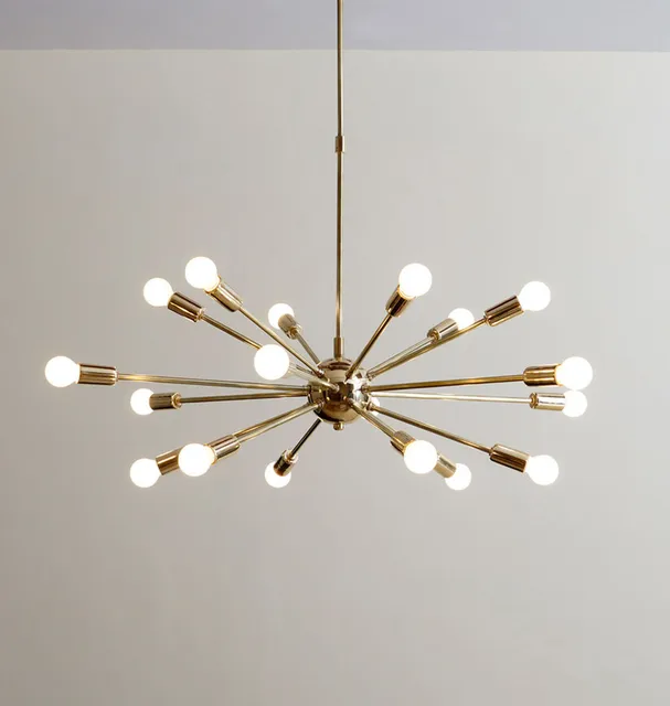 Mid Century Br Sputnik Chandelier 18 Arms Modern Pendant Lamp Mid Century Br Sputnik Chandelier 18 Arms Modern Pendant Lamp Hanging Light For Living Room Home