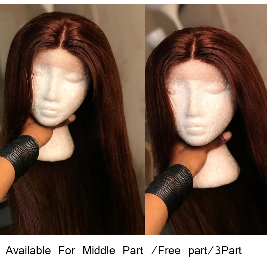 #4 Light Brown Brazilian Lace Front Human Hair Wigs ALIPOP 130% Lace Front Wig Straight Human Hair Wigs Natural Hairline 10-26 (21)