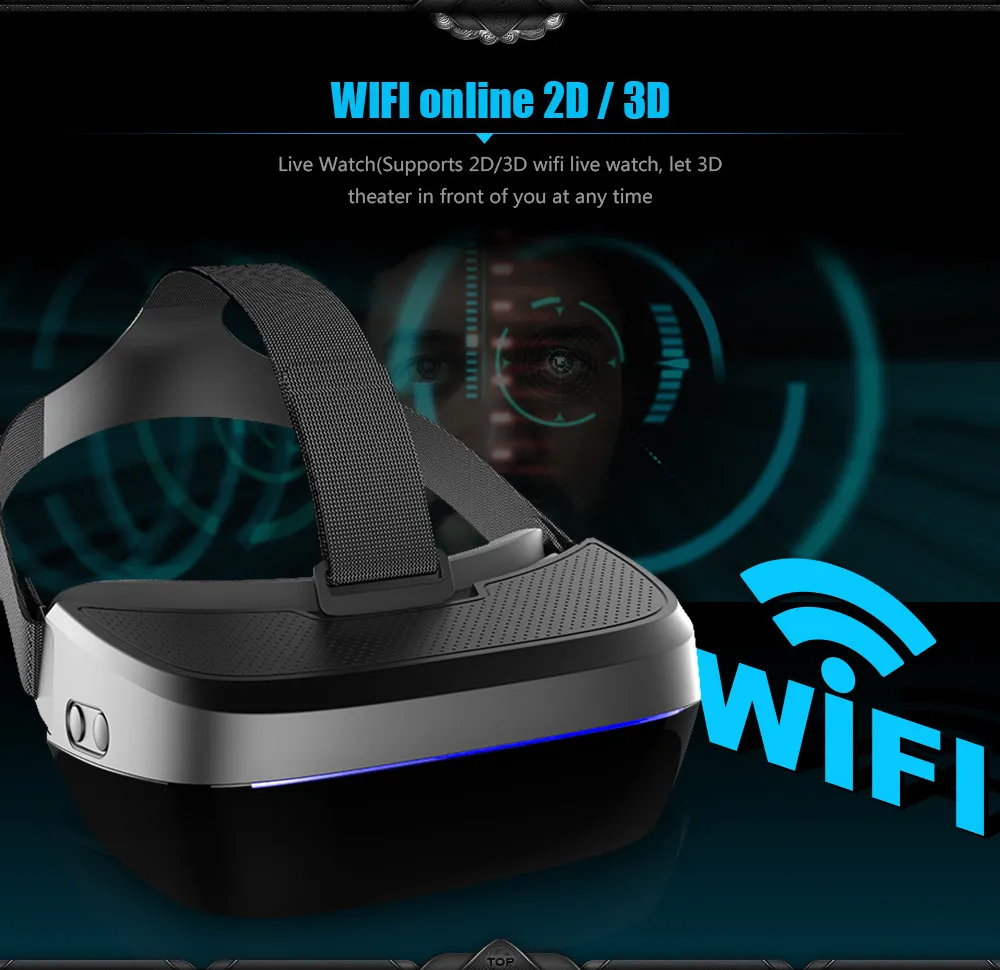 MEAFO VR Box 3,0 профессиональные очки HMD-518S wifi Andriod 4,4 3D видео кино игры очки Театр 1280P 8" широкий экран частный 8G rom