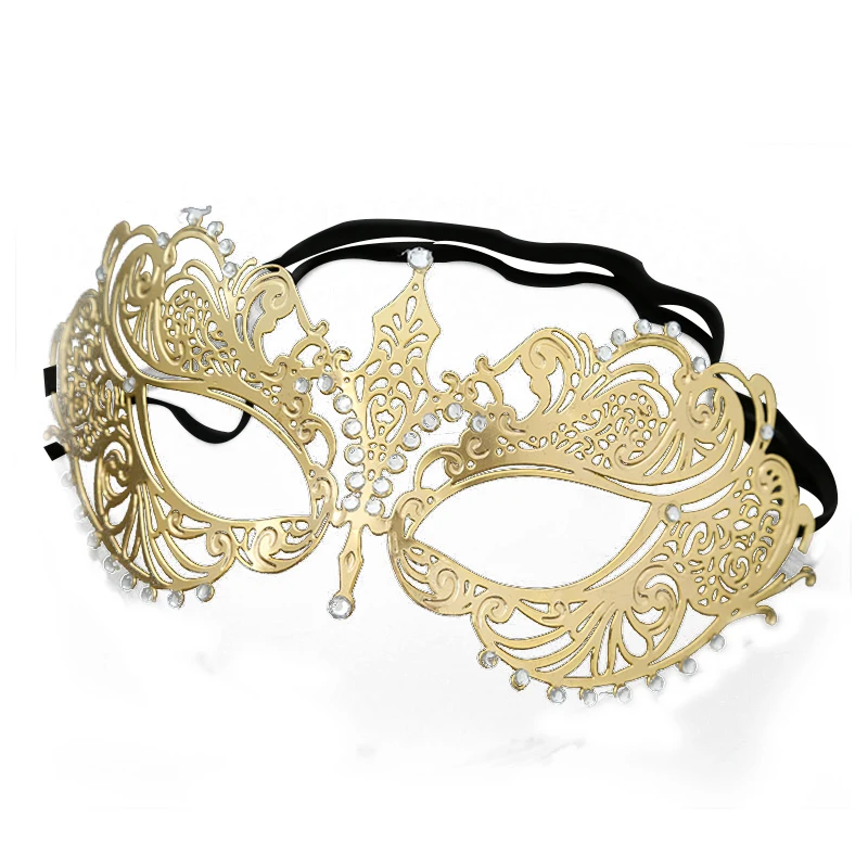 TOP!-Lasing Cut Filigree Metal Mardi Gras Prom Ball Venetian Masquerade Mask Gold