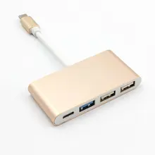 USB3.1 Type C to Type-C USB HUB 4 in 1 Adapter USB 3.0 HUB USB-C Multiport Charging Converter Hub for MacBook dzlst 4 port usb type c 3 1 multiport adapter usb c to usb 3 0 usb c hub metal high speed 4 in 1 for macbook google chromebook
