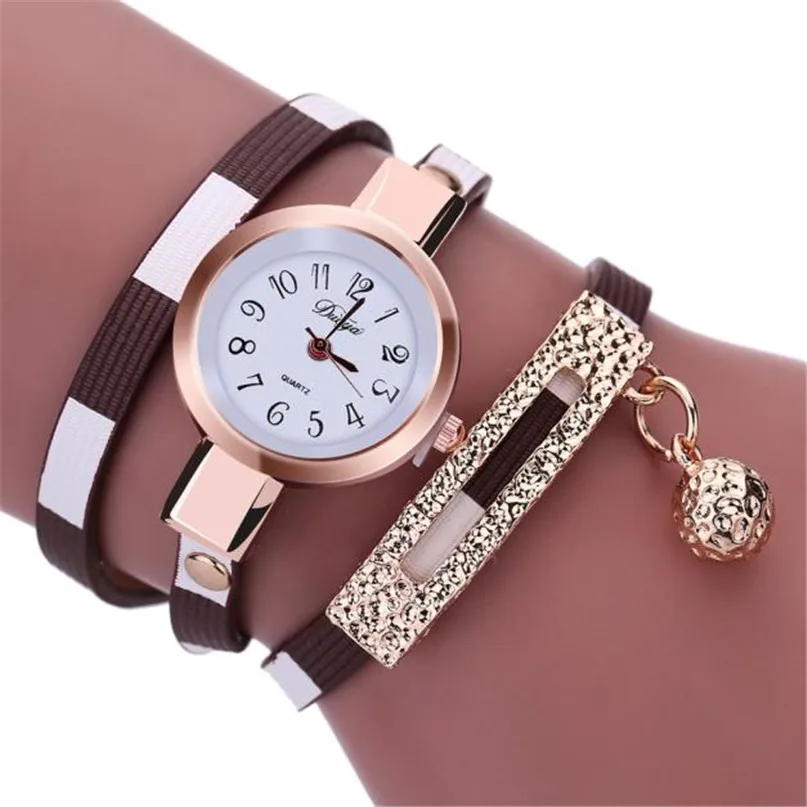 Модное женское очаровательное обертывание вокруг кожаных кварцевых наручных часов женские часы с браслетом женские часы relogio feminino