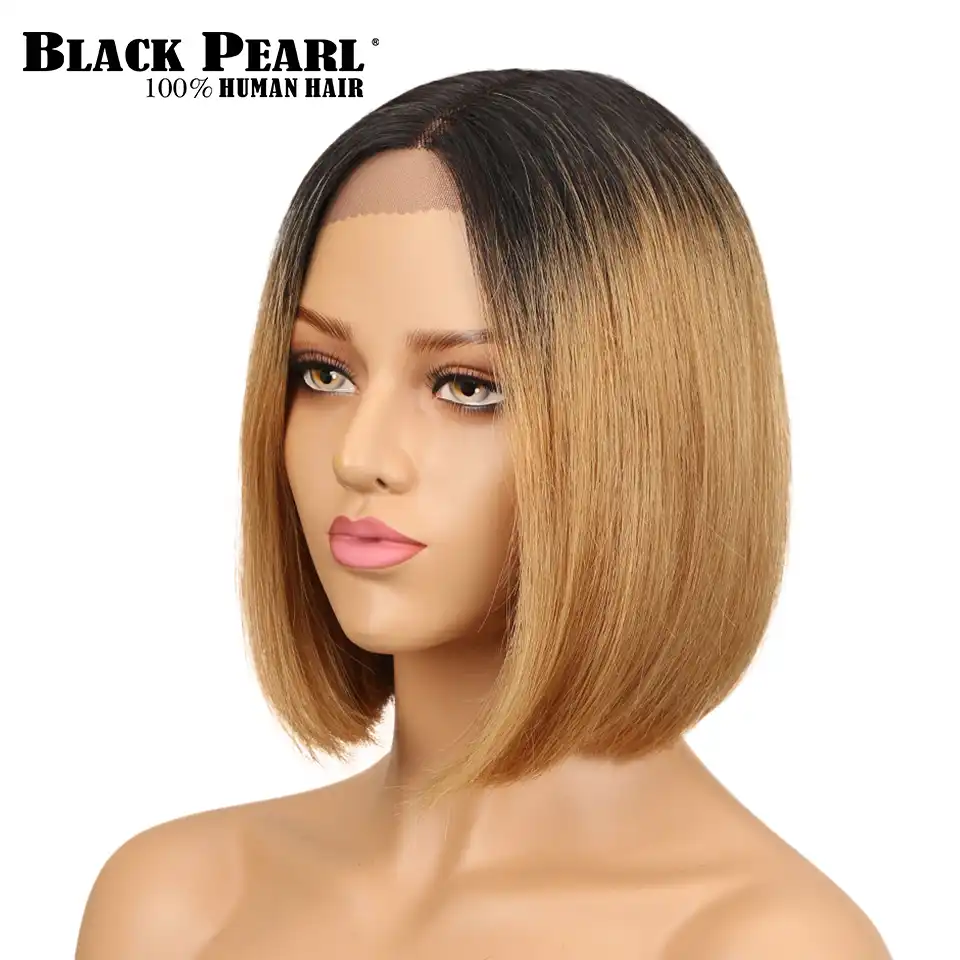 Negro Corto De Perlas Corte Pixie Bob Pelucas Para Mujeres Recto Brasileno Pelucas De Cabello Humano Con Flequillo Medio Malla Con Division Peluca Pelucas Para Mujeres Negras Pelucas Para Los Negros Pelucas Con Flequillo