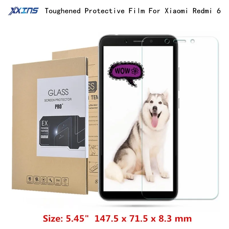 

Sturdy packaging Tempered GLASS For Xiaomi Redmi 6 Ultrathin Screen Protector on Mobile phone rich 6 Toughened Protective Film