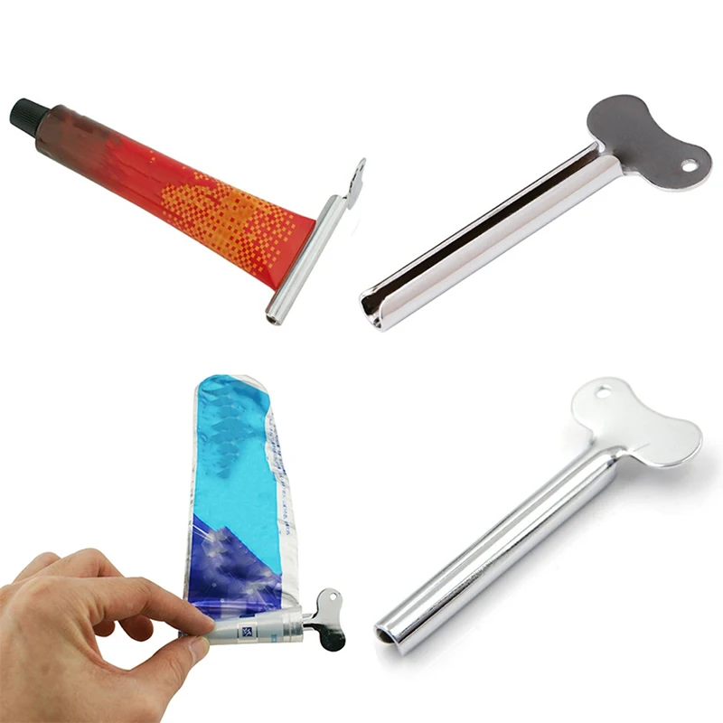 

2pcs Toothpaste Dispenser Tube Squeezer Metal Alloy Squeezer Rolling Tool for Toothpaste Cream Bathroom Accessories