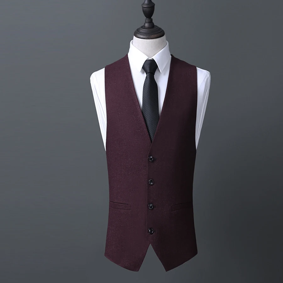 Fashion Mens Vests Suit Male Waistcoat Wedding Groom Vest Suit Waistcoats Blazers Formal Business Jacket Color 2019 New Arrival