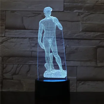 

Michelangelo David Desk lamp bedside sculpture Figure Touch Sensor RGB Decorative Lamp Child Kid David Sculpture LED Night Light