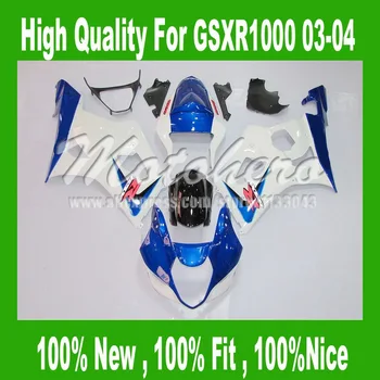 

Hi-quality Fairings For K3 SUZUKI GSXR 1000 K3 2003 2004 GSX-R1000 2003 2004 GSXR1000 03 04 #1122a White blue Fairing Kits