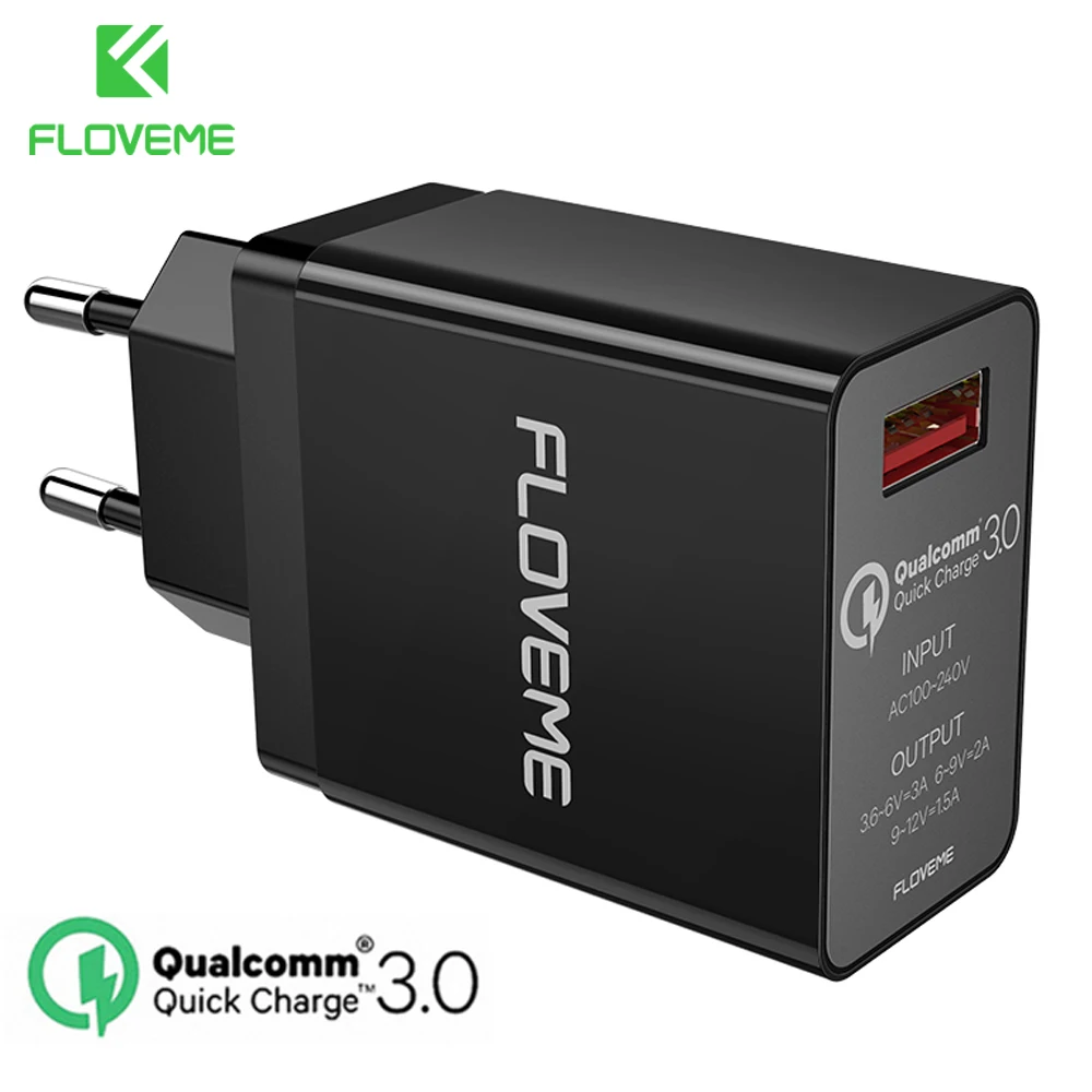 

FLOVEME 18W Quick Charge 3.0 USB Charger & QC 2.0 Wall Phone Charger For iPhone Samsung S8 S9 Xiaomi mi 8 Fast Charger For Phone