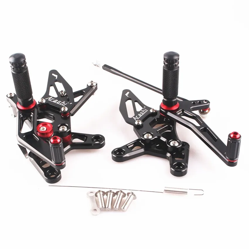 

CNC Aluminum For Kawasaki Ninja ZX6R 2007 2008 ZX-6R Motorcycle Adjustable Rearset Foot Pegs Black