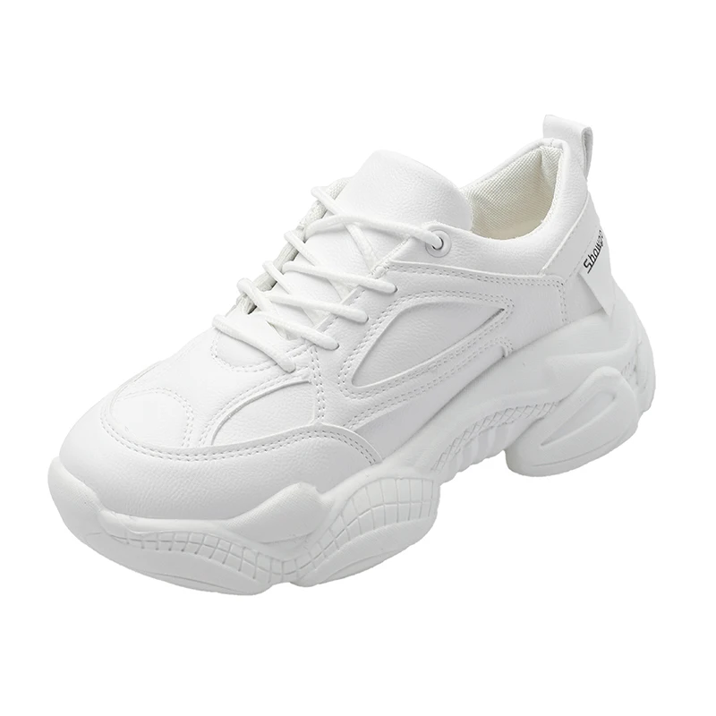 

Spring Chunky Sneakers Women Sneakers 2019 Leather Platform White Sneakers Casual Shoes Woman Trainers basket chaussures femme