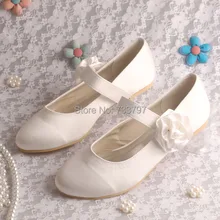 (20 Colors)Custom Handmade Flower Women Wedding Shoes Flat Mary Jane Dropshipping