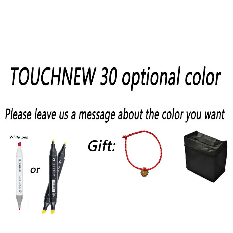 Optional 30 colors TOUCHFIVE маркеры выберите 10/20 Цвета TOUCHFIVE 60 Dual Head алкоголя Книги по искусству ist эскиз Маркеры Ручка для Manga рисунок Фломастеры для рисования - Цвет: Optional 30 colors