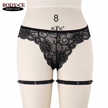 

BODY CAGE Spike Punk Goth Harajuku Garters Womens Sexy Leg Ring Bondage Body Harness Stocking Suspender Thigh Garter Belt Pair