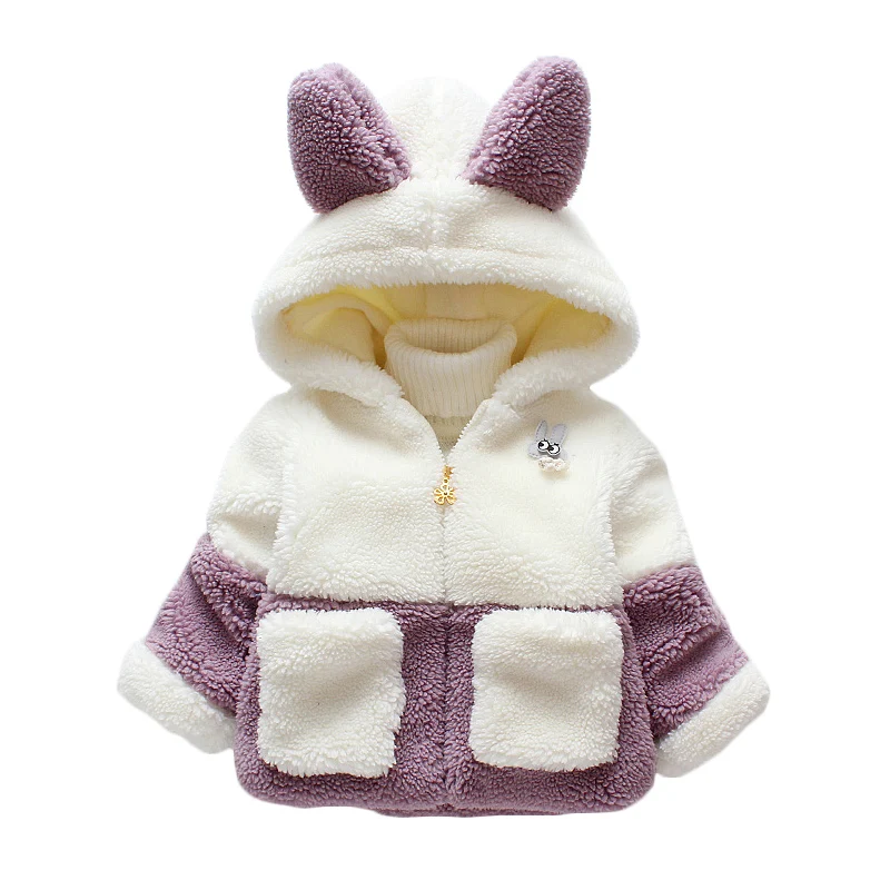 Пальто из искусственного меха для девочек осень-зима года, толстый корейский свитер для малышей Детское длинное пальто